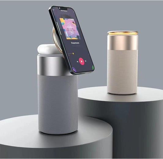Chargeur sans fil multifonction pour iPhone et AirPods avec Bluetooth et lumière intégrer