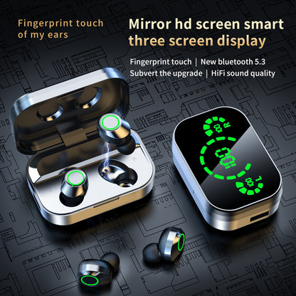 Wireless Bluetooth-compatible Headset TWS Large Screen Smart Digital Display