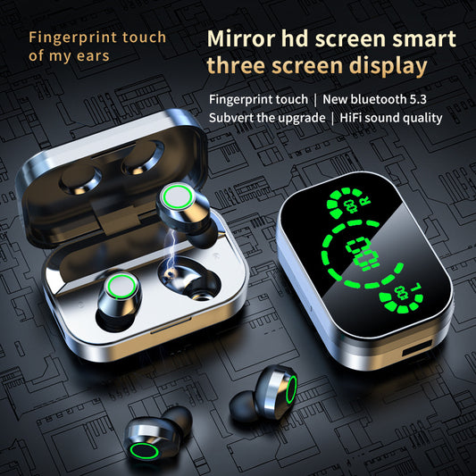 Wireless Bluetooth-compatible Headset TWS Large Screen Smart Digital Display